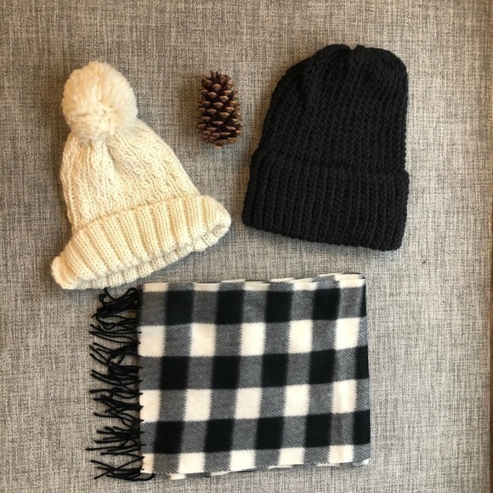 Winter hat and scarf bundle set